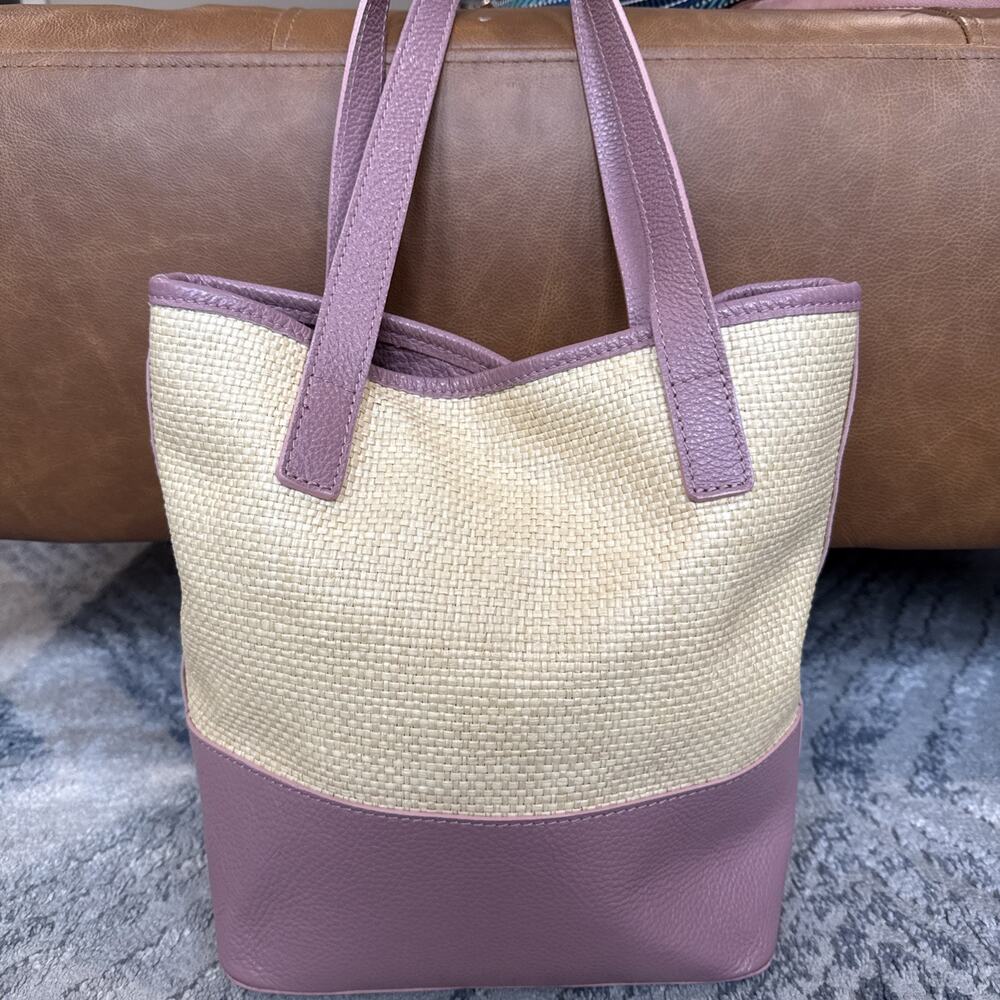 Valentina Fiore handmade in Italy leather & straw purse STL3171P READ X
